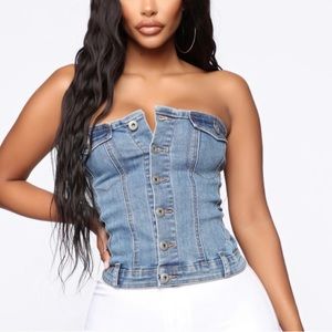 Fashion nova denim tube top